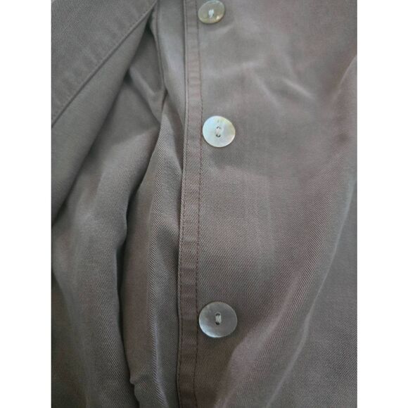 Vintage AKS Amy K Su for Nordstrom Long Sleeve Shirt Dress with Pants Set Taupe - Picture 9 of 15